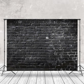 Aperturee - Black Brick Wall Portrait Photography Backdrop